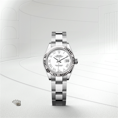 Lady-Datejust, Oyster, 28 mm, Oystersteel and white gold watch