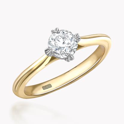 0.50ct Diamond Solitaire Ring Yellow Gold and Platinum Windsor Setting