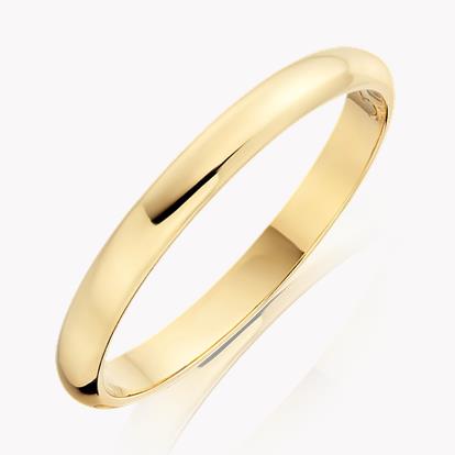 2.5mm D-Shape Wedding Ring in 18ct Yellow Gold