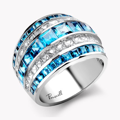 Manhattan Classic Aquamarine & Diamond Ring 5.24ct in Platinum