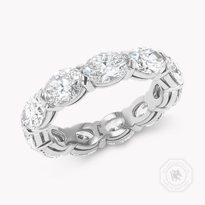 Oval Cut 6.28ct Diamond Full Eternity Ring in Platinum