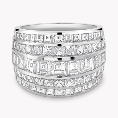Manhattan Diamond Five Row Classic Ring
