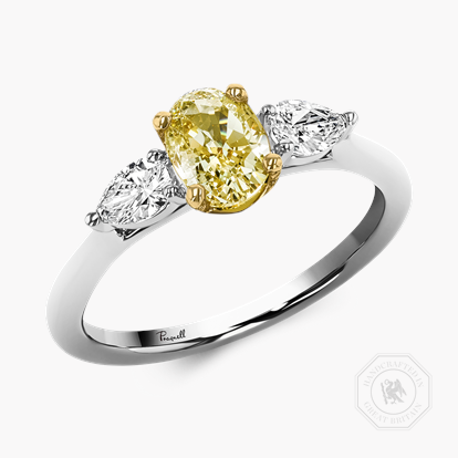 Classic 0.72ct Oval Cut Diamond Three Stone Ring