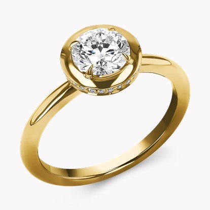 Skimming Stone 0.71ct Diamond Solitaire Ring - 1.9mm Width in 18ct Yellow Gold