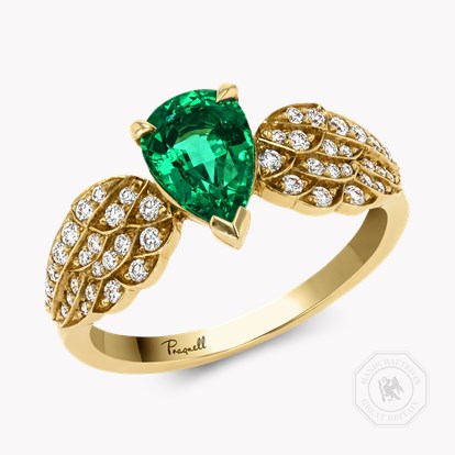 Tiara 1.06ct Emerald Solitaire Ring in 18ct Yellow Gold 