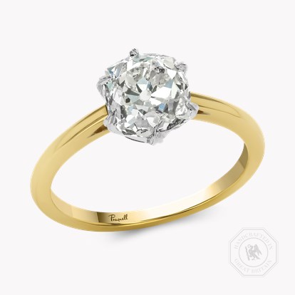 Antique Cushion Cut 1.72ct Diamond Six Claw Ring