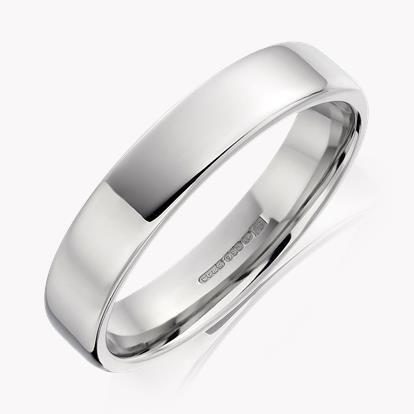 6mm Flat Court Wedding Ring in Platinum with Softened Edges