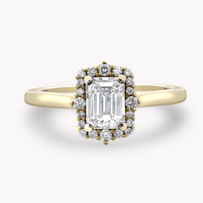 Emerald Cut 0.90ct Diamond Cluster Ring