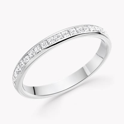 Princess Cut Diamond Half Eternity Ring 0.40ct in Platinum
