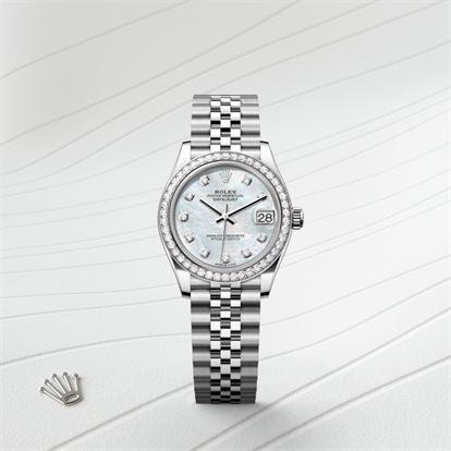 Datejust 31, Oyster, 31 mm, Oystersteel, white gold and diamonds watch