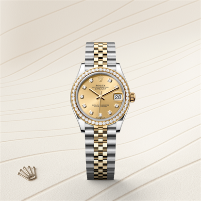 Datejust 31, Oyster, 31 mm, Oystersteel, yellow gold and diamonds watch