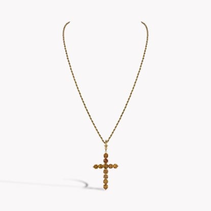 Victorian Mixed Cut Topaz Cross Pendant
