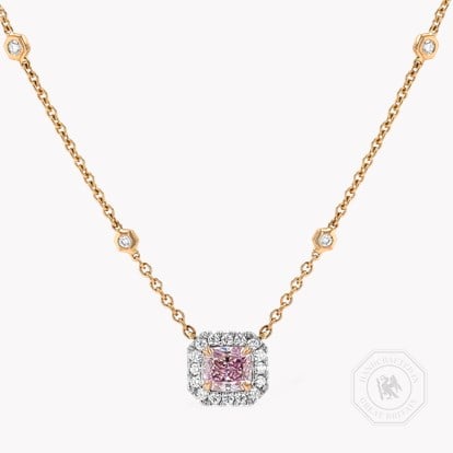 Masterpiece 1.04ct Fancy Purplish-Pink Diamond Cluster Pendant in 18ct Rose & White Gold