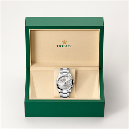 Datejust 36, Oyster, 36 mm, Oystersteel watch inside presentation box