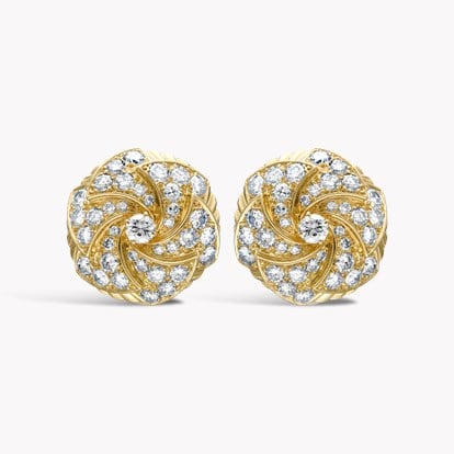 Cartier Fan Motif Earrings 4.66ct in 18ct Yellow Gold