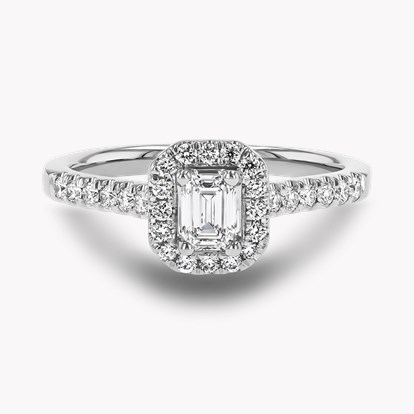 Celestial 0.30ct Emerald Cut Diamond Cluster Ring