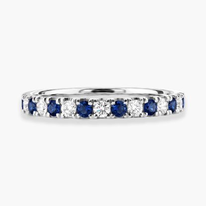 Brilliant Cut Sapphire and Diamond Half Eternity Ring