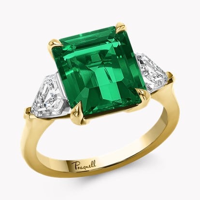 Masterpiece 4.847ct Muzo Emerald and Diamond Ring in 18ct Yellow Gold and Platinum