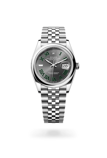 Datejust 36 * Oyster, 36 mm, Oystersteel with a Silver Domed bezel and Oyster, three-piece solid links bracelet