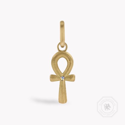 Ankh Cross Opal Pendant Charm