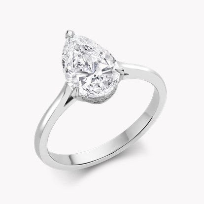 Pearshape Solitaire Diamond Ring 2.02ct in Platinum
