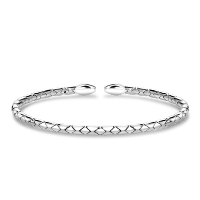 Groove Textured Bangle in 18CT White Gold