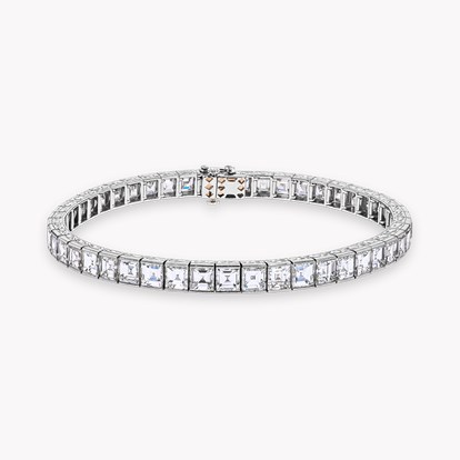 Carré Cut 16.29ct Diamond Line Bracelet in Platinum and 18ct Yellow Gold