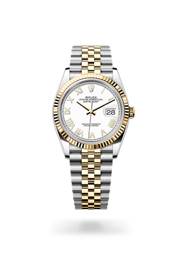 Datejust 36 * Oyster, 36 mm, Oystersteel and yellow gold with a Slate Fluted bezel and Jubilee, five-piece links bracelet