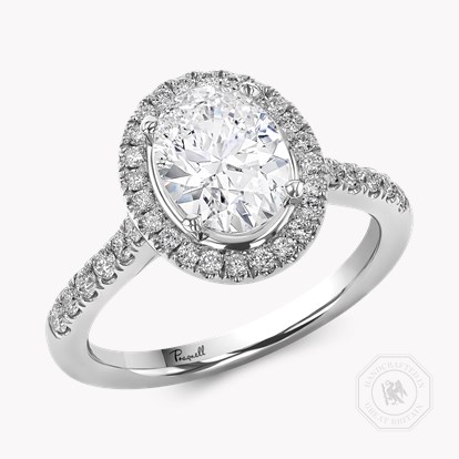 Celestial 1.50ct Oval Cut Diamond Cluster Ring in Platinum