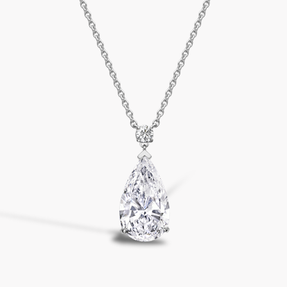 Pearshaped Diamond Pendant - 3 Claw Setting 5.08ct in Platinum