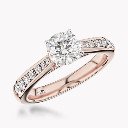 Duchess 0.70ct Diamond Solitaire Ring - 2.5mm Width in 18ct Rose Gold and Platinum