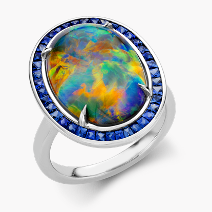 Masterpiece Black Opal Ring 8.92ct in Platinum