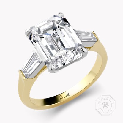 Regency 5.02ct Emerald Cut Diamond Ring in 18ct Yellow Gold and Platinum