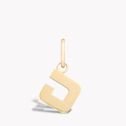 Letter J Pendant Charm in 18ct Yellow Gold