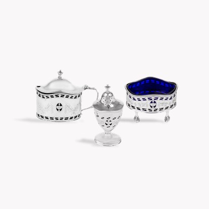 Silver Five Piece Condiment Set