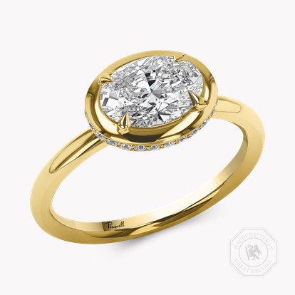 Skimming Stone 1.32ct Oval Cut Diamond Ring in 18ct Yellow Gold