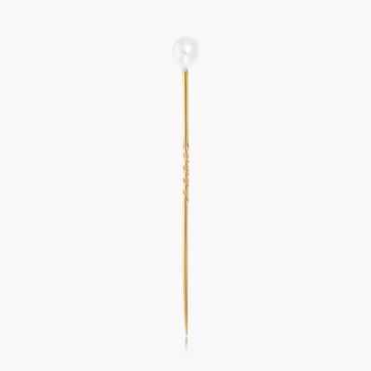 Edwardian Natural Pearl Pin in 14ct Yellow Gold