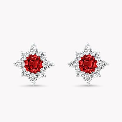 Star Struck Ruby Stud Earrings 0.81ct in 18ct White Gold