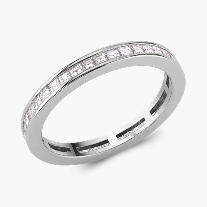 Carré Cut 0.88ct Diamond Half Eternity Ring