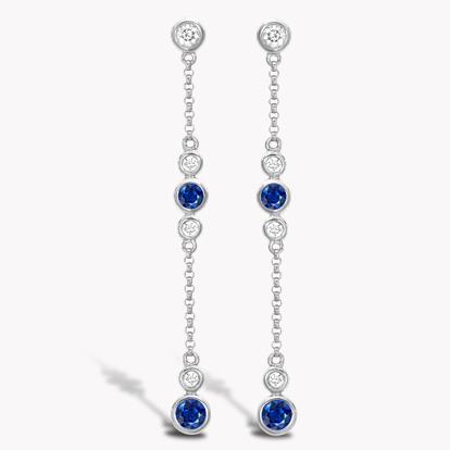 Sundance Sapphire and Diamond Drop Earrings 0.76ct in 18ct White Gold
