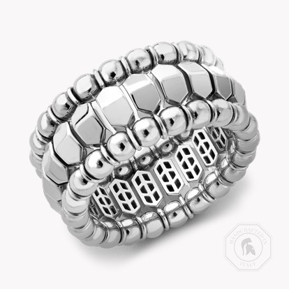 Bohemia Peaked Expandable Three Row Ring in 18ct White Gold