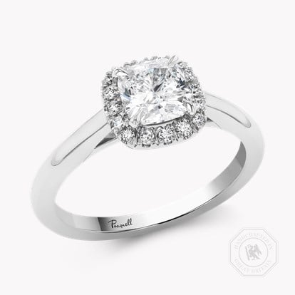 Celestial 1.00ct Cushion Cut Diamond Cluster Ring
