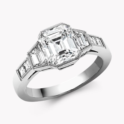 Art Deco Inspired 2.02ct Diamond Solitaire Ring in Platinum