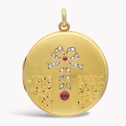 Belle Epoque Gold and Diamond Locket in 15ct Yellow Gold