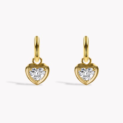 Skimming Stone Heart shape 1.53ct Diamond Drop Earrings