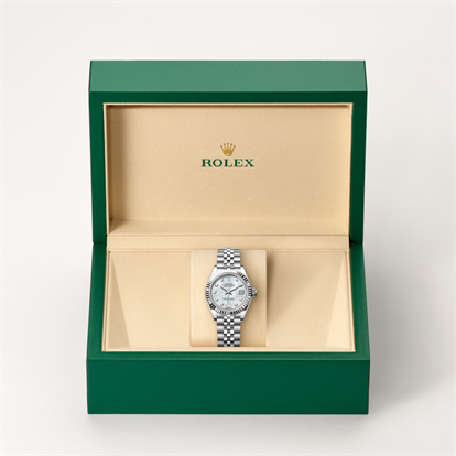 Lady-Datejust, Oyster, 28 mm, Oystersteel and white gold watch inside presentation box