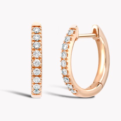 Brilliant Cut Diamond Hoop Earrings 0.21ct in 18ct Rose Gold