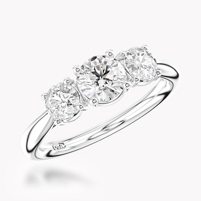 0.50ct Diamond Three-Stone Ring Platinum Trilogy Setting