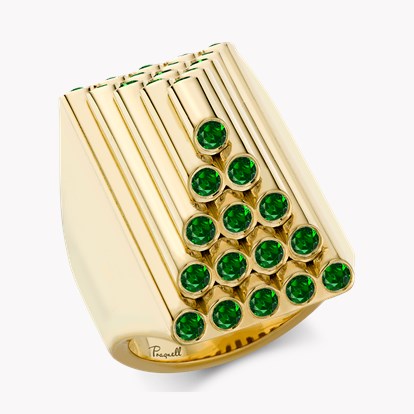 Eclipse 1.70ct Emerald Pyramid Ring in 18ct Yellow Gold