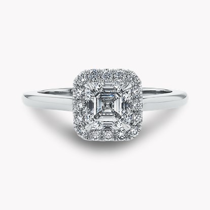 Celestial 1.04ct Asscher Cut Diamond Cluster Ring